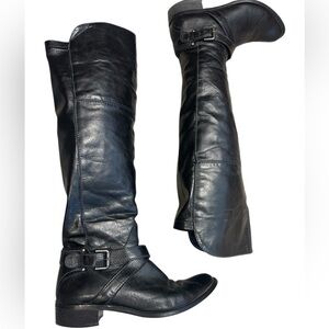 Lavorazione Artigiana Sz. 9 over the knee all leather ultra beautiful flat moto